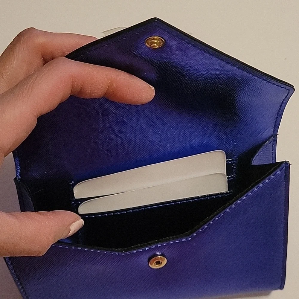 Victoria's Secret Jewel Envelope Pouch Wallet in metallic royal blue.‎ NWT.